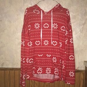 4/$10🌻🌻Red & white Ardene snow flake hoodie